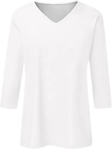 Vista 4 de GWNDHTBL Holiday Classic Tunics for Ladies Oversized Homewear 34 Sleeve Spandex Fit Printed Patchwork Soft Tees