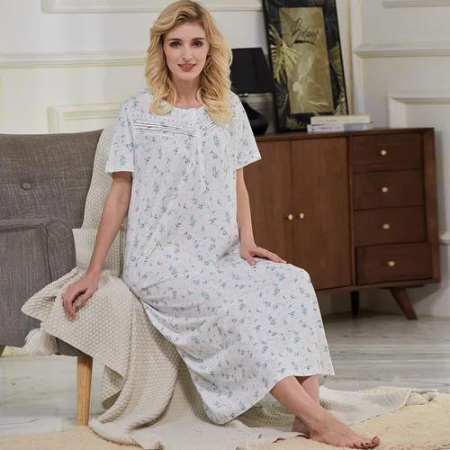 Vista 4 de Keyocean - Camisones para mujer, 100% algodón, suave, ligero, cómodo, ropa de dormir