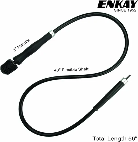 Vista 2 de ENKAY - Eje flexible resistente con portabrocas sin llave de 1/4 de pulgada, 56 pulgadas