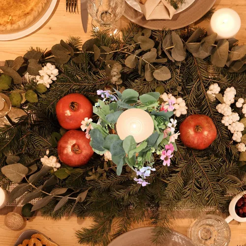 Vista 7 de Zerodeko Corona de eucalipto, anillo de vela, centros de mesa de boda para mesas, coronas de velas para decoraciones de Pascua, decoración del hogar