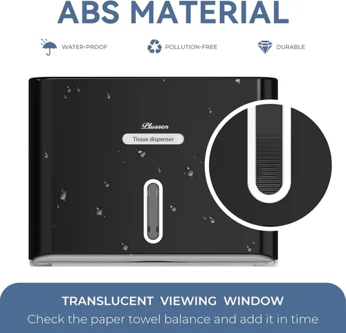 Vista 7 de Dispensador de toallas de papel para montaje en pared, adhesivo sin perforación, multipliegue, triple pliegue C, dispensador comercial de toallas
