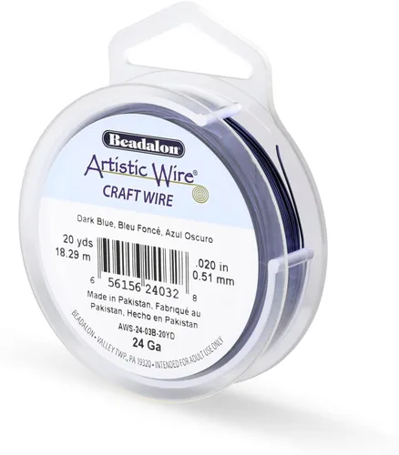 Vista 144 de Artistic Wire, Alambre de cobre de color chapado en plata de calibre 18, resistente al deslustre, amatista, 20 pies