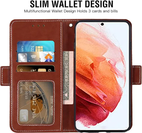 Vista 3 de Asuwish Funda de teléfono para Samsung Galaxy S23 Plus 5G con protector de pantalla de vidrio templado y tarjetero de cuero con tapa para tarjetas