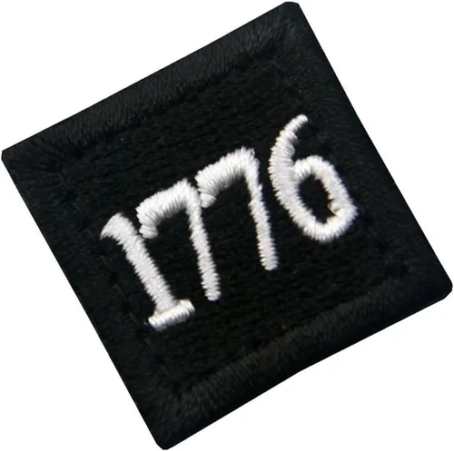 Vista 2 de 1776 American Independence Emblem Tactical USA Morale bordado apliques sujetador gancho y bucle parche - negro