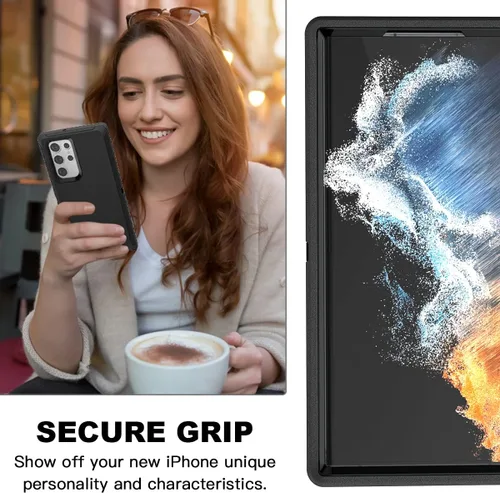 Vista 5 de AICase Funda para Galaxy S22 Ultra con protector de pantalla, protección contra caídas, resistente, a prueba de golpes y polvo, 3 capas, resistente