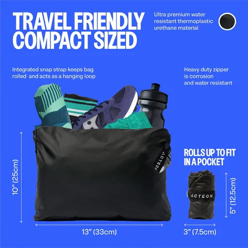 Vista 3 de Acteon Bolsa de gimnasio en seco y húmedo, organizador grande de traje de baño y ropa resistente al agua, para piscina, bolsas de entrenamiento