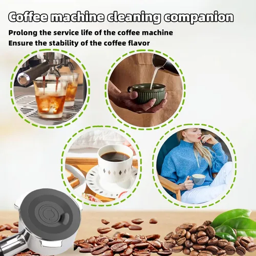 Vista 6 de Disco de limpieza espresso para máquina de café espresso Ninja y Breville, tabletas de limpieza de disco de retrodescarga de silicona compatibles