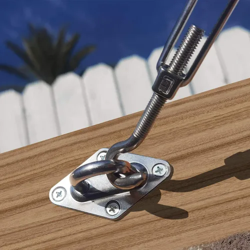 Vista 5 de Coarbor - Toldo tipo vela triangular marrón de 8x8x8 pulgadas con protección UV, ideal para patios y jardines al aire libre, Kit de herramientas