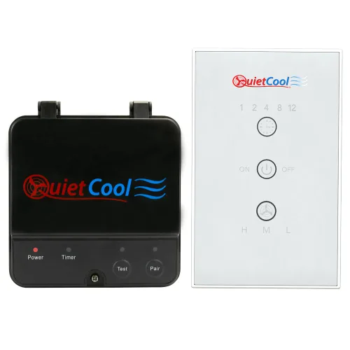 Vista 2 de Quietcool Kit de control inalámbrico para ventilador de toda la casa, no requiere cableado duro para interruptor de pared, capacidad de tres