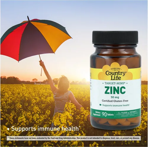 Vista 4 de Country Life Target-Mins Zinc 50 mg 90 tabletas – Suplementos de zinc para la salud inmune – Zinc 50mg – Soporte de zinc