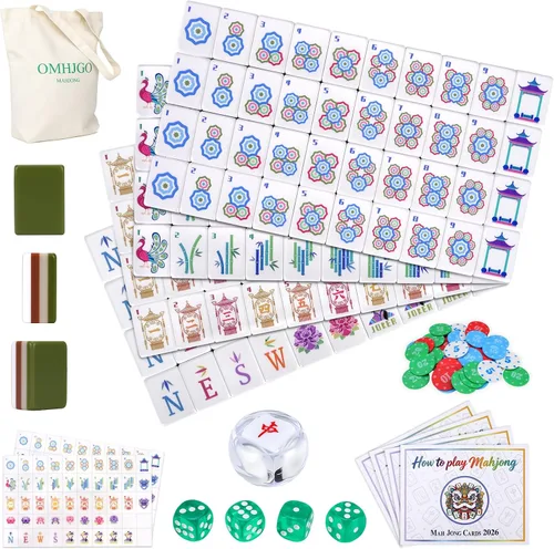 Vista 9 de Juego de azulejos Mahjong americanos de acrílico 160 (morado)