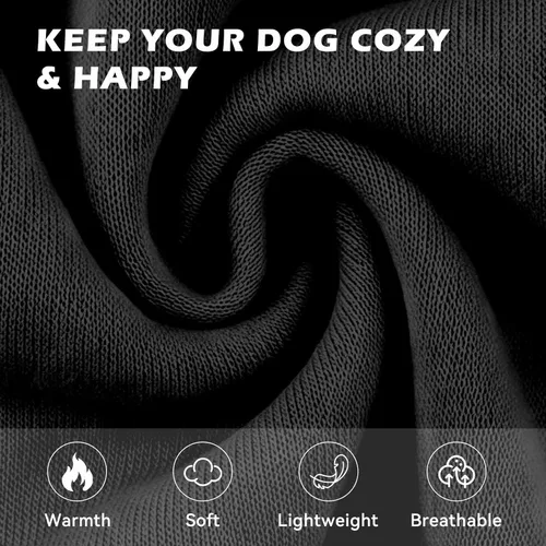 Vista 4 de Dog Sweaters for Small Dogs, Dog Hoodie Apparel Sweatshirt Clothes Negro