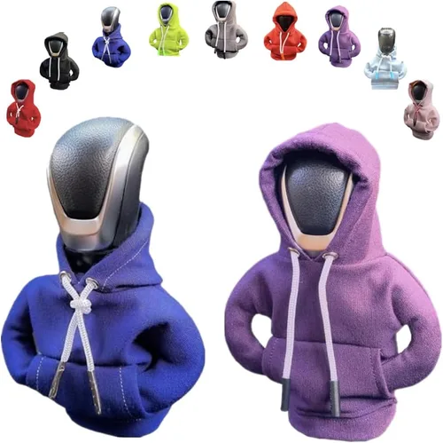 Vista 31 de Funda para palanca de cambios de automóvil, suéter divertido con pomo de palanca de cambios, sudadera con capucha para decoración y protección