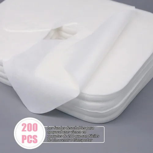 Vista 3 de 200 fundas desechables de algodón de grado médico, fundas para reposacabezas para mesas de masaje, sillas de masaje de 14.17 x 10.6 pulgadas