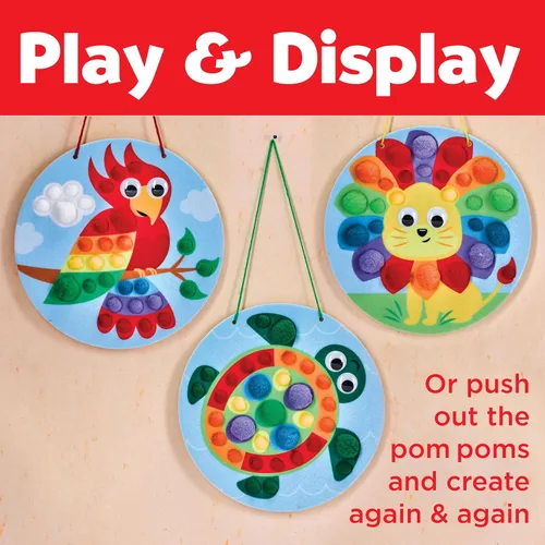 Vista 6 de Creativity for Kids Pom Pom Pictures: Animales - Actividades de aprendizaje preescolar, juguetes sensoriales para niños pequeños, artes