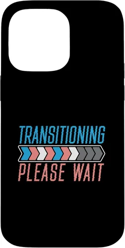 Vista 21 de Funda transgénero LGBTQ para iPhone 16 Transitioning Please Wait Rainbow Pride