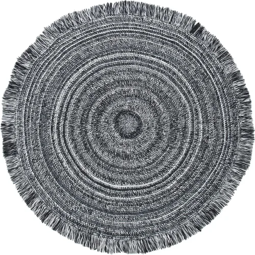 Vista 2 de SAFAVIEH Colección trenzada BRD275Z - Alfombra redonda de 4 pies, color negro/marfil, hecha a mano para entrada, vestíbulo, sala de estar