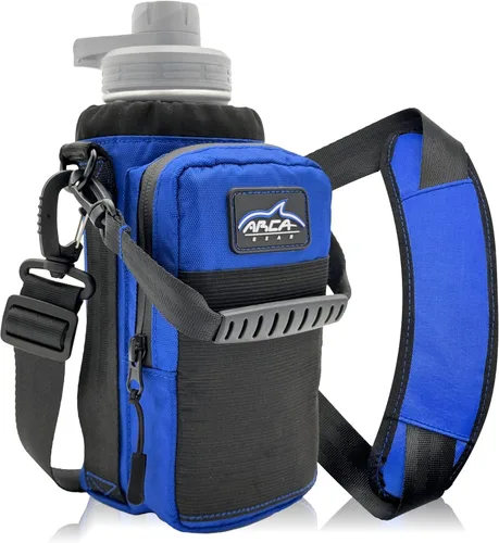 Vista 7 de Arca Gear Hydro Carrier - Bolsa pequeña de 32 onzas para botella de agua aislada con asa de transporte, correa para el hombro, cartera y dos bolsas