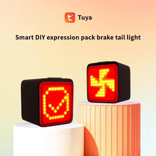 Vista 9 de TUYA - Luz trasera inteligente para bicicleta, sensor de encendido/apagado automático y freno, luz trasera de bicicleta con señal de dirección