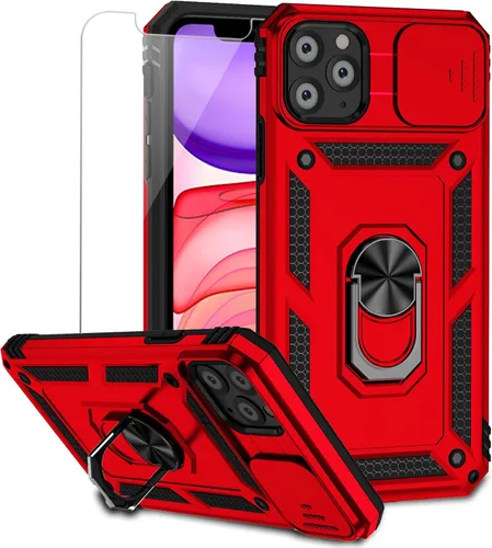 Vista 13 de Funda para iPhone 11 Pro con cubierta para lente de cámara, protector de pantalla HD, doble capa de protección contra caídas de grado militar