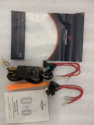 Vista 5 de REDTIGER F7N - Kit de cableado para cámara de salpicadero con puerto USB tipo C, kit de cable de carga para coche de 12V - 24V a 5V con fusible
