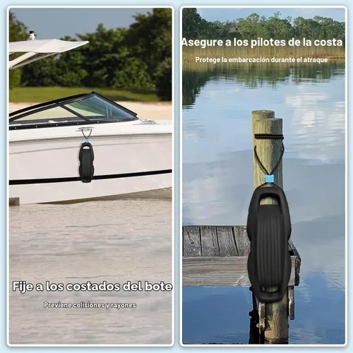 Vista 2 de AWEMUFA Defensas de Barco Fáciles de Instalar Parachoques para Atraque Defensa Ideal para Pontón, Lobina, Moto Acuática y Barcos de Pesca Negro