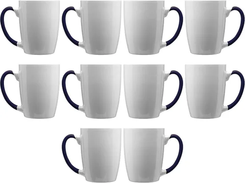 Vista 11 de DISCOUNT PROMOS Tazas de café personalizadas Java de dos tonos, 12 onzas, juego de 10/50/100 unidades personalizadas a granel para café, té