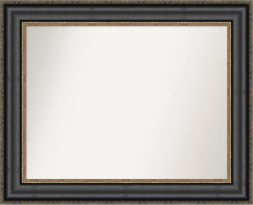 Vista 537 de Amanti Art Espejo personalizado, espejo de baño negro puente, espejo de pared o espejo de tocador de baño sobre el fregadero (26 x 26 pulgadas)