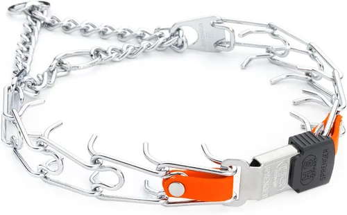 Vista 31 de Collar de perro de acero cromado Herm Sprenger para perros pequeños con hebilla de liberación rápida ClicLock y inserto de Biothane Collar de punta