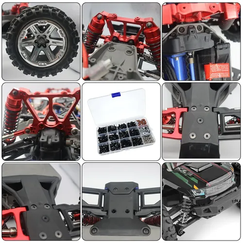 Vista 5 de 520 piezas de kit de tornillos RC universales, conjunto de surtido de tornillos, sujetadores de hardware para camiones y coches RC Crawler Traxxas