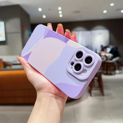 Vista 3 de Compatible con iPhone 16 Pro Max Funda, Patrón de Arte Pintado Lindo Protección Completa de Lente de Cámara Funda de Teléfono Delgada Suave