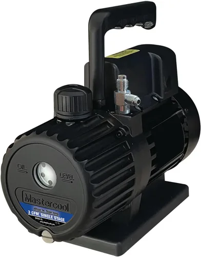Vista 13 de Mastercool 90059-BL Serie Negra Bomba de vacío de fase única de 1.8 CFM con motor protegido térmicamente, ventilador de alto volumen y válvula