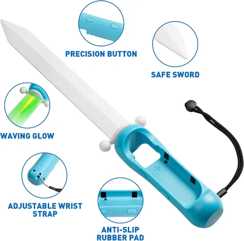 Vista 4 de Espada LED para The Legend of Zelda Skyward Sword HD, accesorio de juego FANPL iluminado, mango de espada para interruptor e interruptor OLED Right