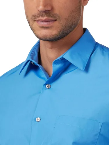 Vista 2 de Van Heusen Camisa de vestir de manga corta para hombre, ajuste regular, popelina sólida, Popelín Sólido