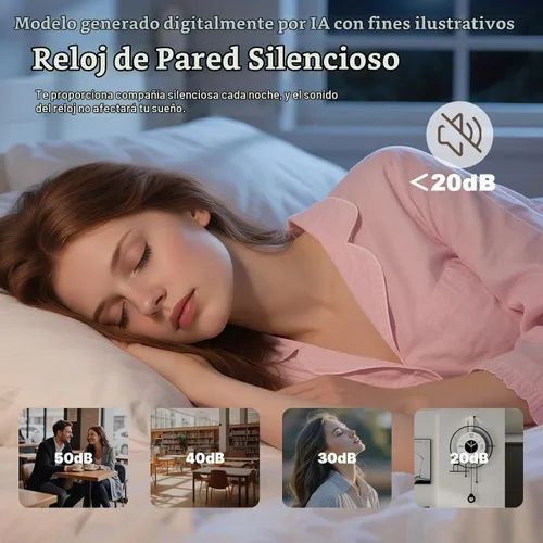Vista 5 de Reloj de pared de péndulo moderno de 25 pulgadas, diseño silencioso