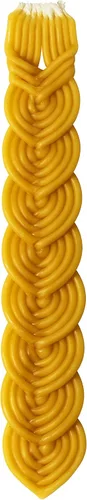 Vista 6 de Vela Havdalah trenzada de cera de abejas – Trenza gruesa y redonda – Cera de abejas bañada a mano – 2 x 11 pulgadas – Regalo de Shabat Judaica – por