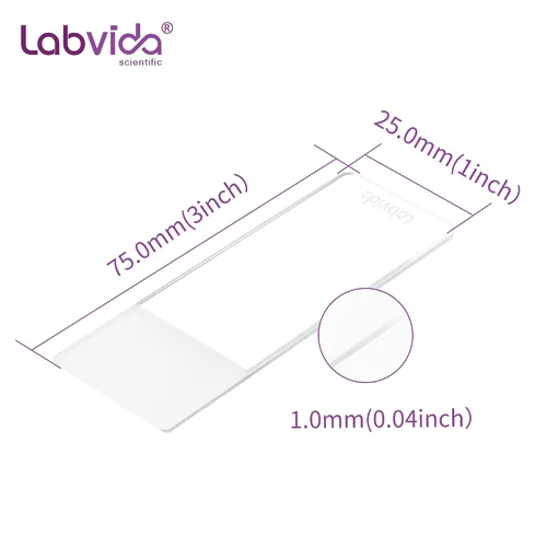 Vista 8 de 72 piezas de portaobjetos de microscopio con carga positiva, portaobjetos adhesivos hechos de vidrio super blanco, bordes finamente pulidos, área