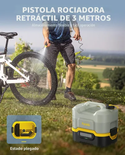 Vista 6 de Fanttik NB8 Nano pulverizador eléctrico inalámbrico portátil con tanque de 2.1 galones, cabezal de pulverización retráctil, batería de litio de 2600
