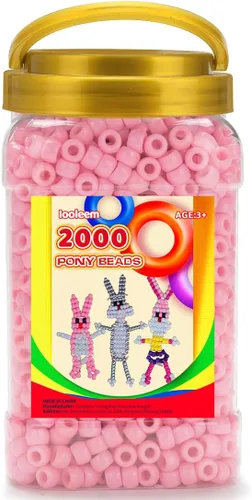 Vista 14 de IOOLEEM Cuentas de pony (2000 piezas, cuentas de pony negras), cuentas para hacer joyas, cuentas para manualidades, suministros para ensartar Negro