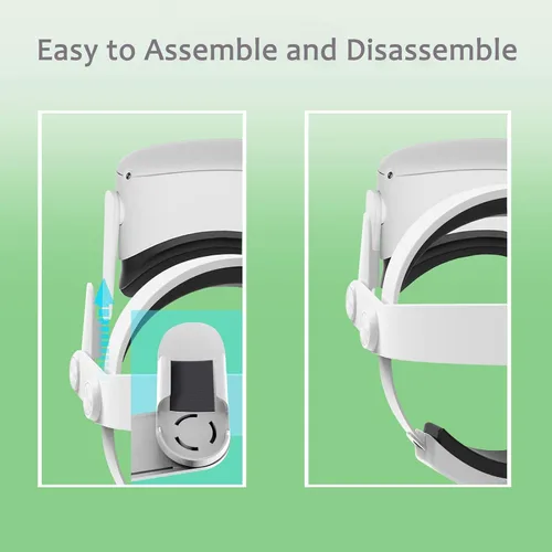 Vista 6 de AMHOGER Head Strap Compatible with Oculus Quest 2, Enhanced Support, Adjustable and Lightweight, Soft Foam and Skin-Friendly PU, Elite VR Strap