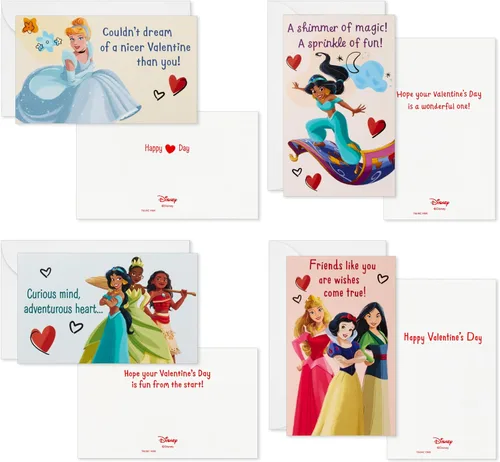 Vista 5 de Hallmark Disney Princess - Tarjetas de San Valentín para niños, intercambio de aula escolar y buzón con luz y sonido