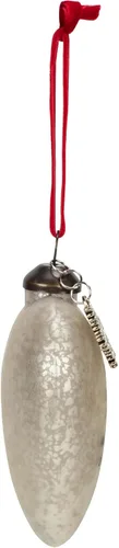 Vista 4 de Darling - Adorno colgante decorativo de cristal soplado de 4 x 3,5 en tono plateado