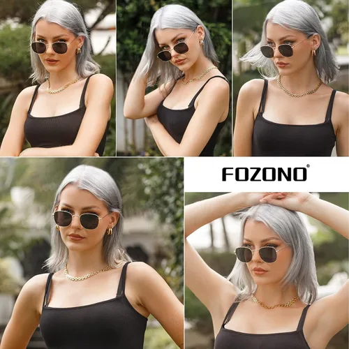 Vista 2 de Fozono Retro Square Polarized Sunglasses for Women Men Small Frame Vintage Classic Style UV400 Protective