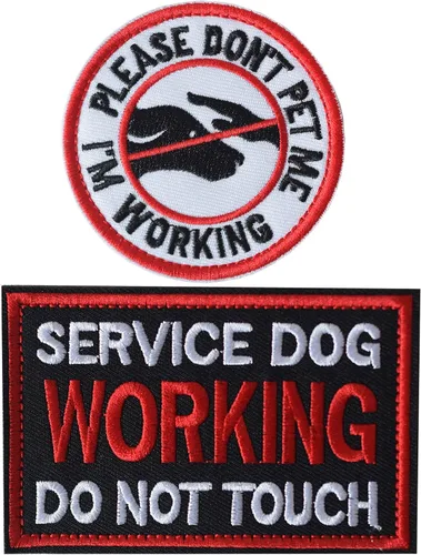 Vista 21 de 10 Piezas de Emblema de Servicio para Perros K9 "Por Favor No Me Acaricien" en Entrenamiento Sin Tocar Insignia Completa Bordada para Arnés de 1.
