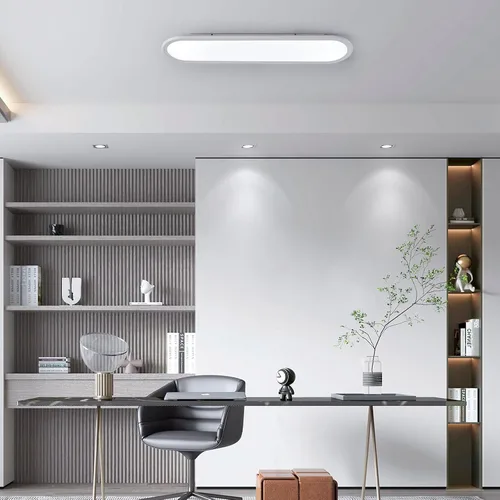 Vista 8 de Ganeed Lámpara de techo LED de 27.6 pulgadas, lámparas de techo lineales de alto brillo, blanco frío de 6000 K, luminaria moderna ultra fina