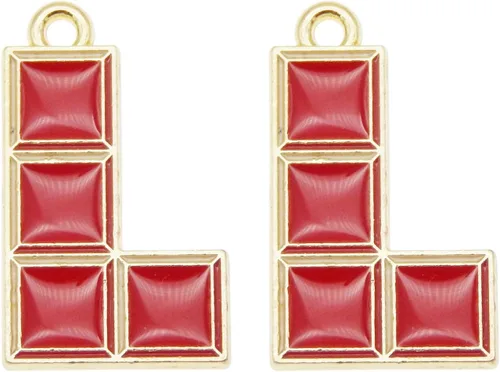 Vista 6 de yaokan 20 dijes esmaltados coloridos L O T Z Game Cube Charms 3D colgante, joyería, collar, pulsera, aretes, accesorios para hacer manualidades, 20