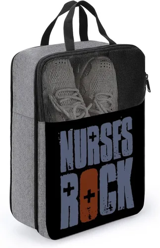 Vista 3 de Bolsa de zapatos de viaje para enfermeras, bolsa de almacenamiento portátil, organizador de zapatos con asa, uso diario para hombres y mujeres
