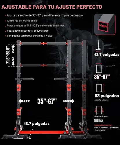 Vista 4 de YOLEO Smith Machine & Squat Rack Combo, Multi-Functional Power Racks with Adjustable Width & Pull-Up Bar, Cable Crossover Power Cage, Independent