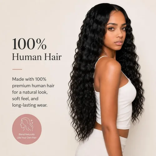 Vista 2 de Human Braiding Hair for Boho Braids 20inch Curly Wave Bulk Bundles 1B (A)1B