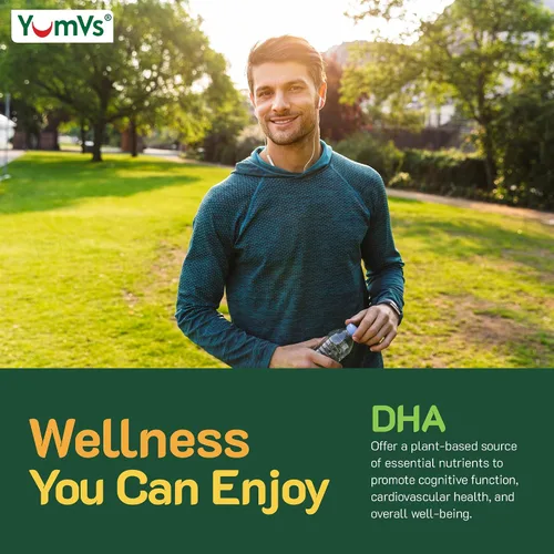 Vista 10 de YUM-V'S - Gomitas veganas Omega-3 DHA, limón y naranja (90 unidades) Soporte para el cerebro, los ojos y el corazón con DHA de algas y linaza